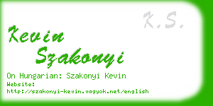 kevin szakonyi business card